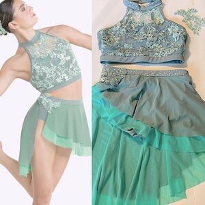 Revolution custom solo Dance Power Love RC24589 2 piece lyrical costume green LC